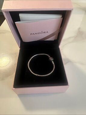 Pandora Silver Charm Bracelet with Signature Clasp